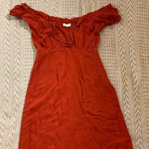 WORN ONCE Summer Red Off-the-Shoulder Dress